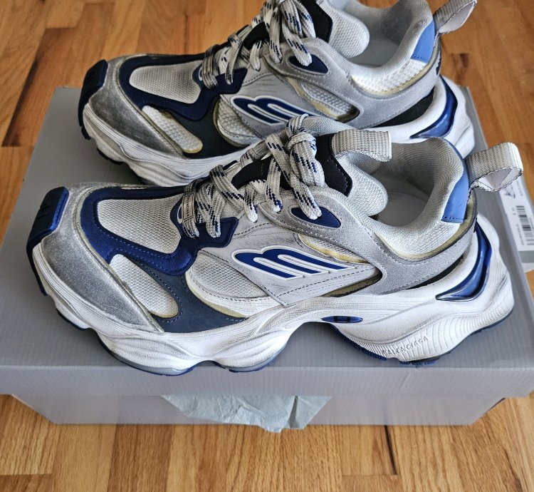 Balenciaga Cargo Sneakers Size 41 Grey White Blue