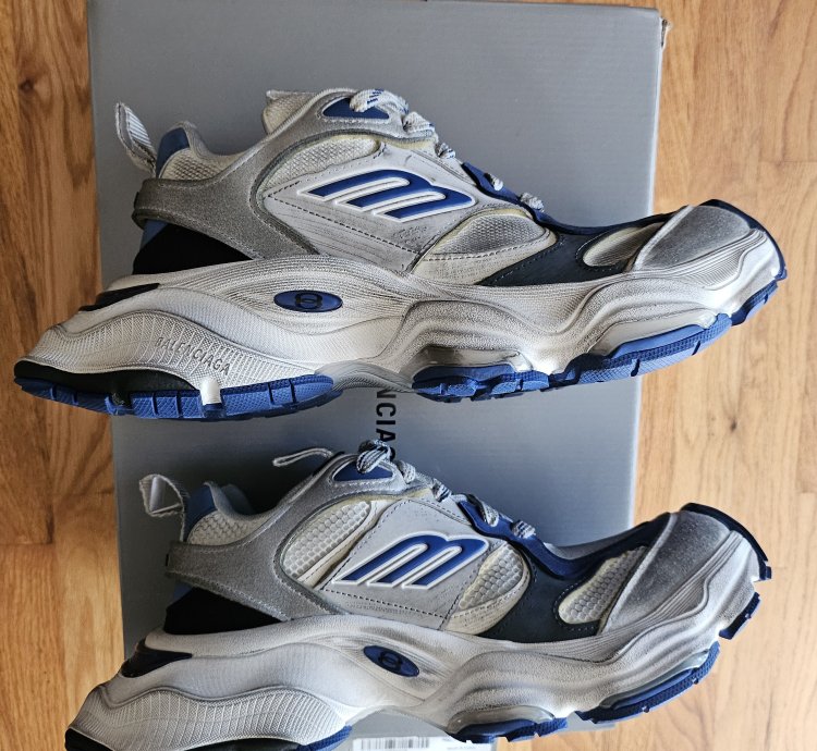 Balenciaga Cargo Sneakers Size 41 Grey White Blue