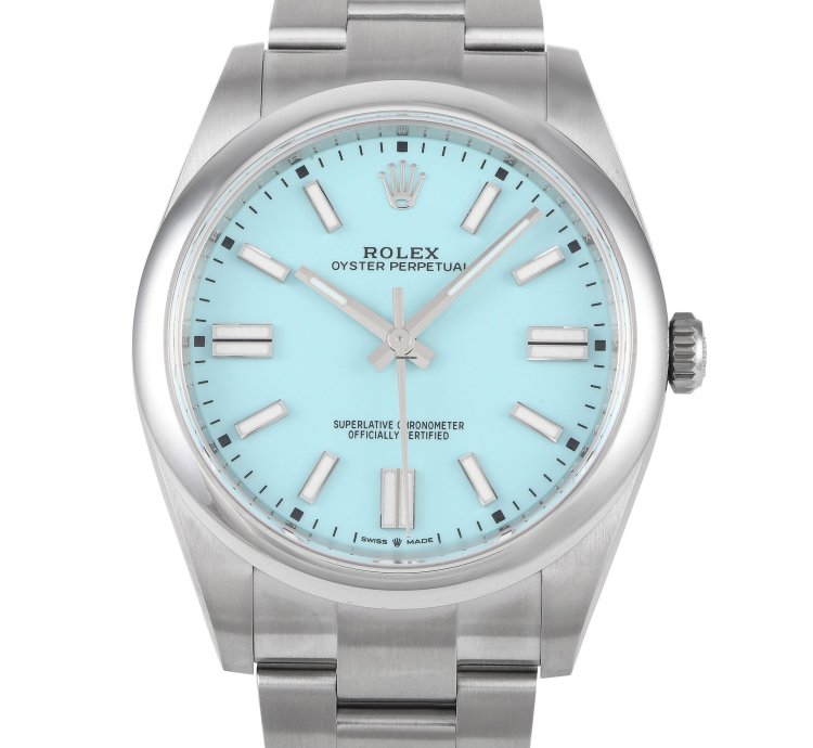 Rolex Oyster Perpetual 41 Turquoise Dial Khanjar Watch 124300-0006