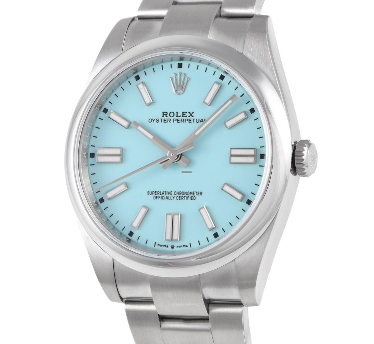 Rolex Oyster Perpetual 41 Turquoise Dial Khanjar Watch 124300-0006