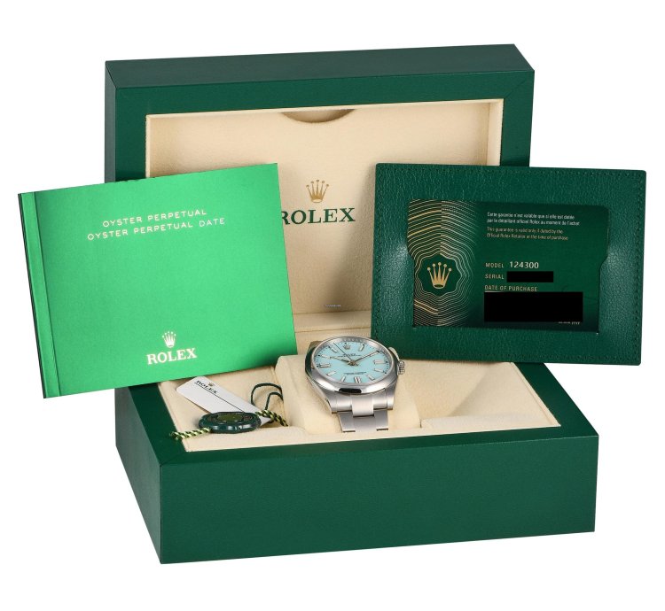 Rolex Oyster Perpetual 41 Turquoise Dial Khanjar Watch 124300-0006