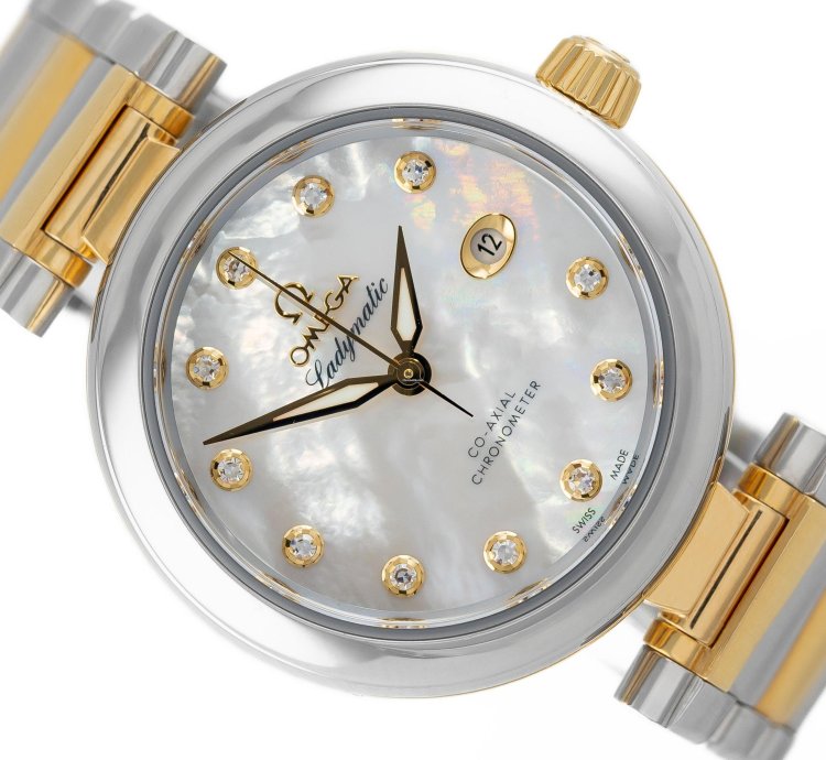 Omega De Ville Ladymatic Mop Pearl Dial Steel Yellow Gold 18k Ref 425 20 34 20 55 003 Full Set