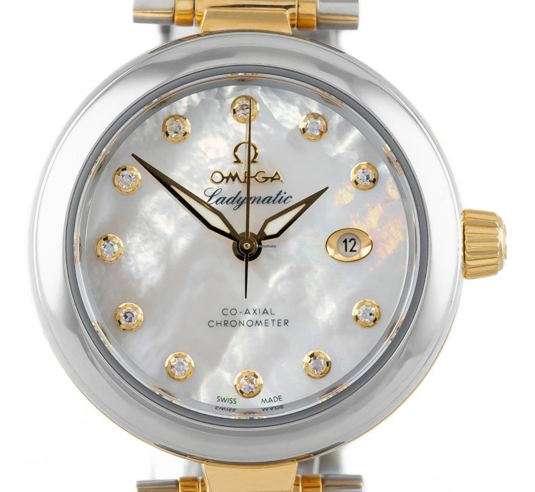 Omega De Ville Ladymatic Mop Pearl Dial Steel Yellow Gold 18k Ref 425 20 34 20 55 003 Full Set