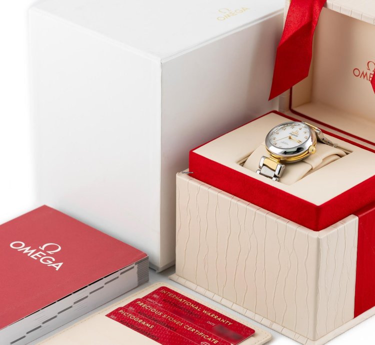 Omega De Ville Ladymatic Mop Pearl Dial Steel Yellow Gold 18k Ref 425 20 34 20 55 003 Full Set
