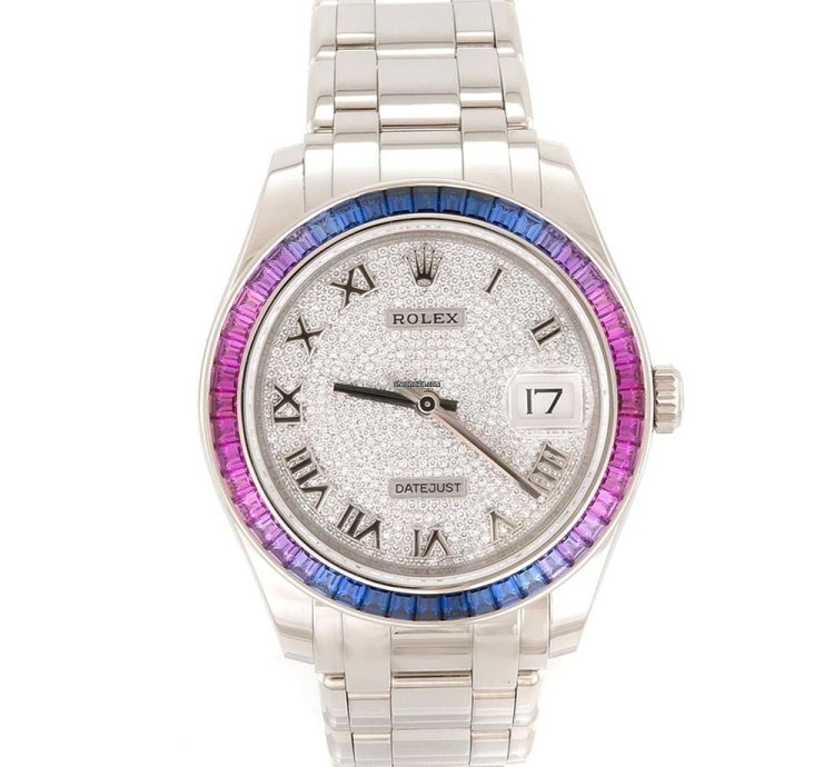 Rolex Pearlmaster 86349safubl White Gold Saphire Pav Nos