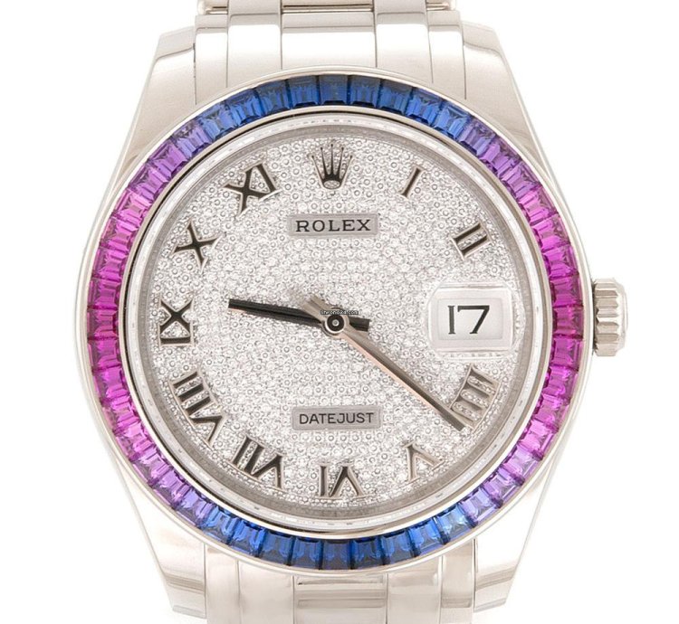 Rolex Pearlmaster 86349safubl White Gold Saphire Pav Nos