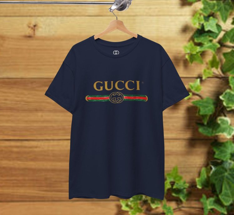 Gucci Logo T-shirt Navy Shirt Usa Size