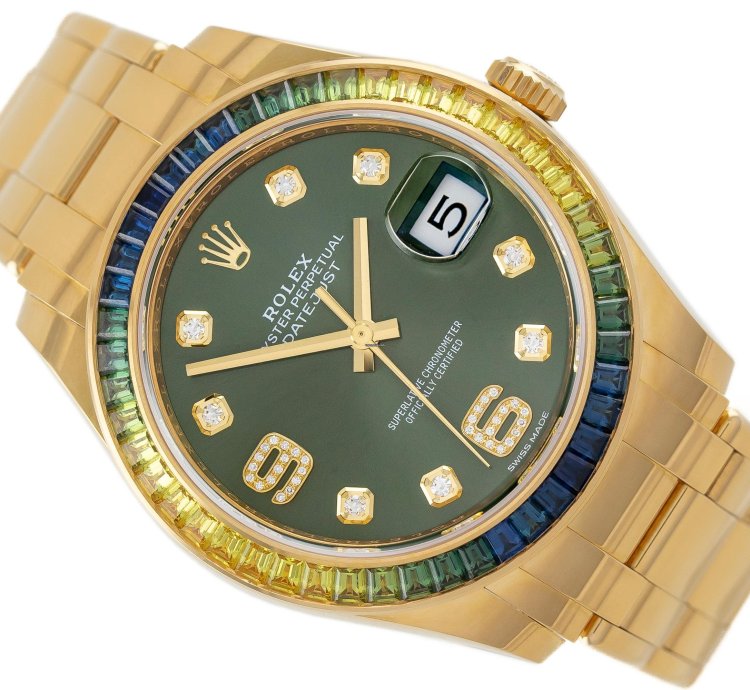 Rolex Pearlmaster Datejust 39 Yellow Gold 18k Baguette Diamonds Ref 86348sablv Full Set Unworn