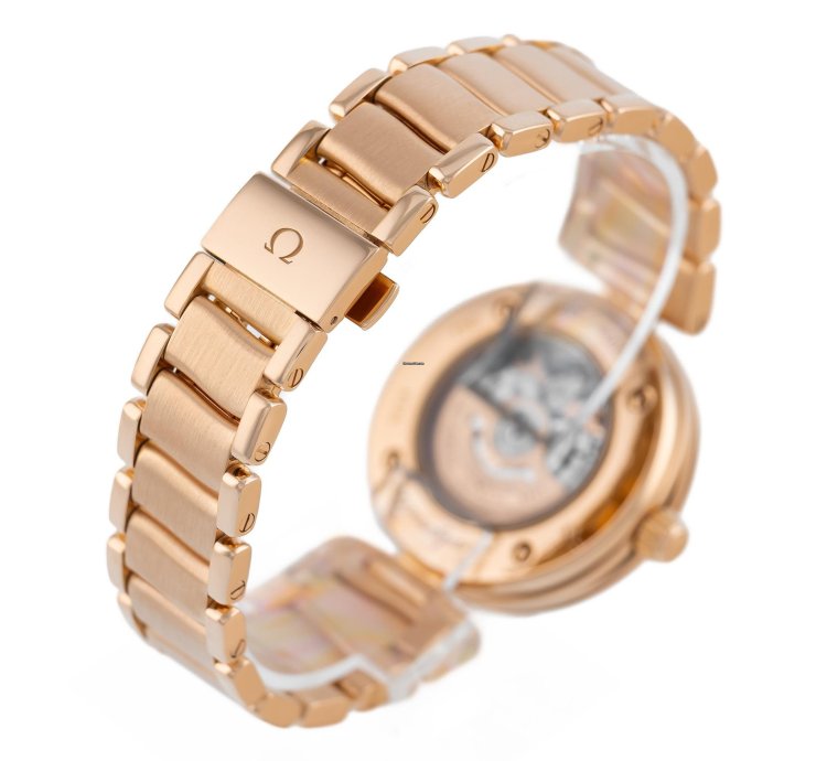 Omega De Ville Ladymatic Rose Gold 18k Chocolate Brown Dial Ref 425 60 34 20 63 001 Full Set