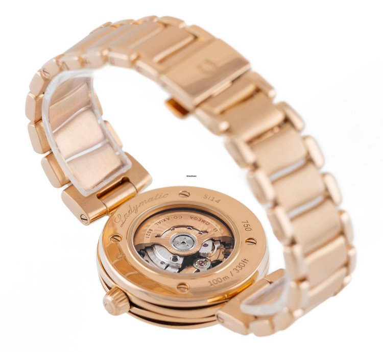 Omega De Ville Ladymatic Rose Gold 18k Chocolate Brown Dial Ref 425 60 34 20 63 001 Full Set