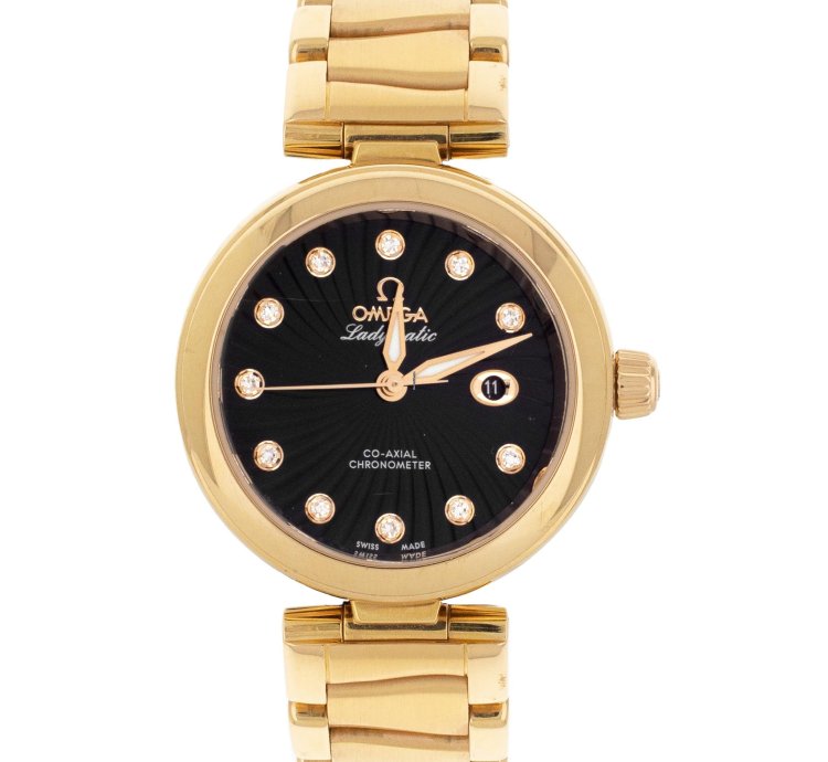 Omega De Ville Ladymatic Rose Gold Black Dial 34mm 425 60 34 20 51 001 Full Set