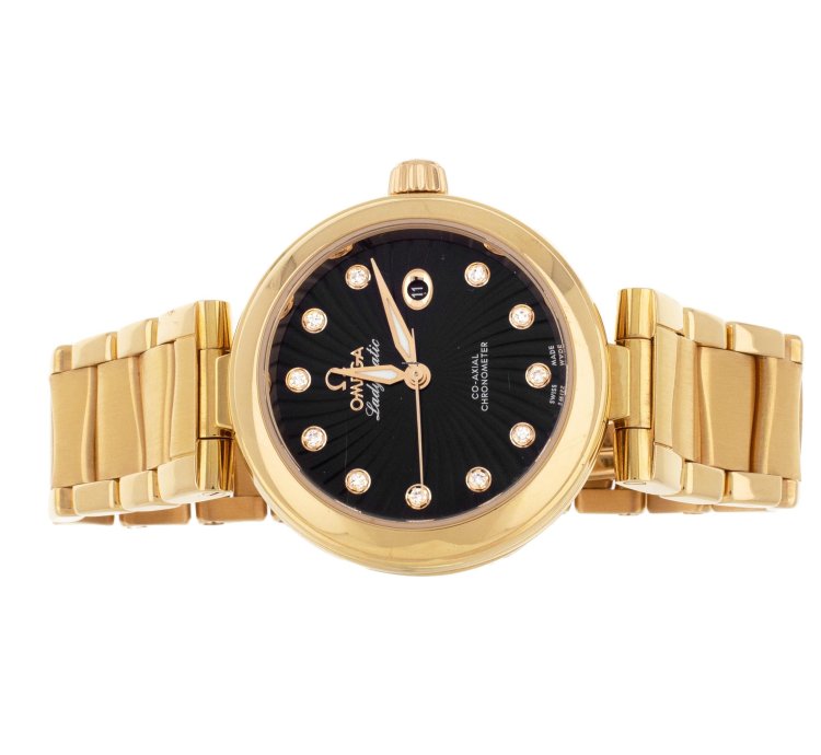 Omega De Ville Ladymatic Rose Gold Black Dial 34mm 425 60 34 20 51 001 Full Set