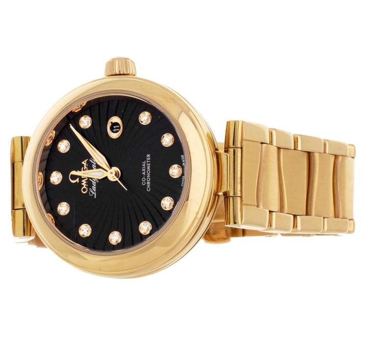 Omega De Ville Ladymatic Rose Gold Black Dial 34mm 425 60 34 20 51 001 Full Set