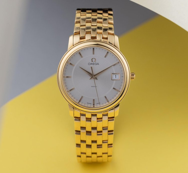 Omega De Ville Prestige Quartz Ref 41103100 18k Yellow Gold