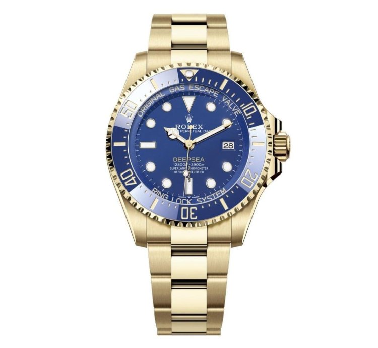 Rolex Sea-dweller Deepsea 136668 44mm 18k Yellow Gold Oyster Bracelet With Blue Dial Watch 2024