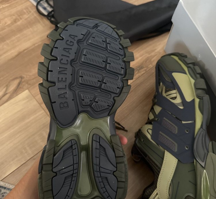 Balenciaga Green And Navy Track Runners