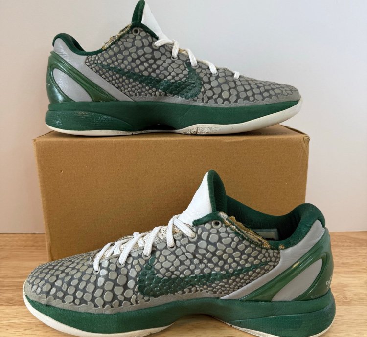Nike Zoom Kobe 6 Medium Grey Gorgegreen Men Size 8