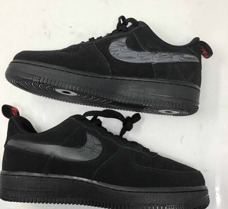 Air Force 1 07 Lv8 Reflective Swoosh - Black Crimson