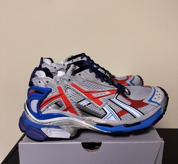 Balenciaga Low Top Runners Grey Red Blue