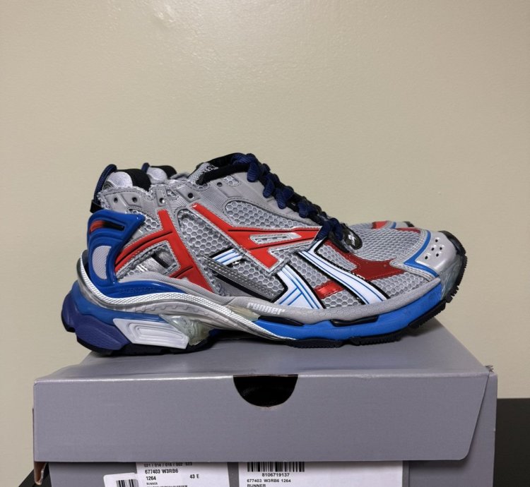 Balenciaga Low Top Runners Grey Red Blue