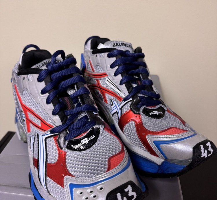 Balenciaga Low Top Runners Grey Red Blue