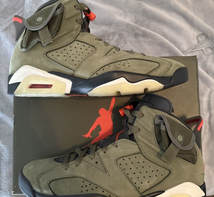 Travis Scott Jordan 6 Olive Color-way