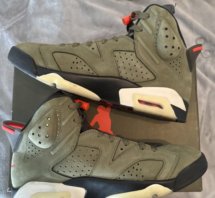 Travis Scott Jordan 6 Olive Color-way