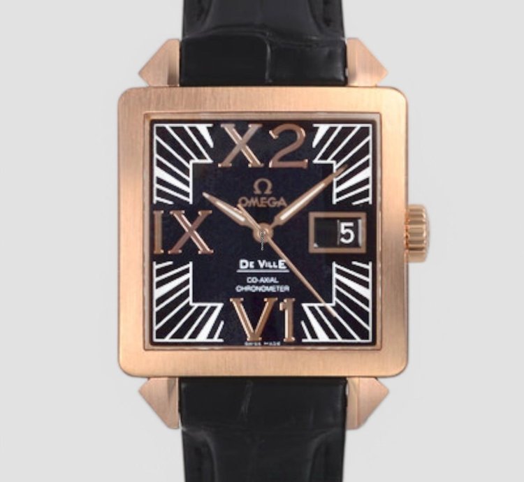 Omega De Ville X2 35mm Big Date Rose Gold Men Watch