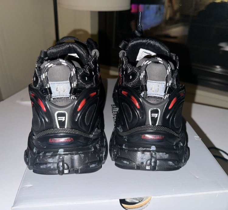 Balenciaga Men Runner Graffiti Sneaker In Black