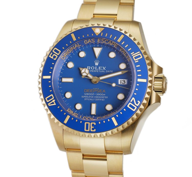 Rolex Sea-dweller Deepsea 44mm 18k Yellow Gold Blue Dial