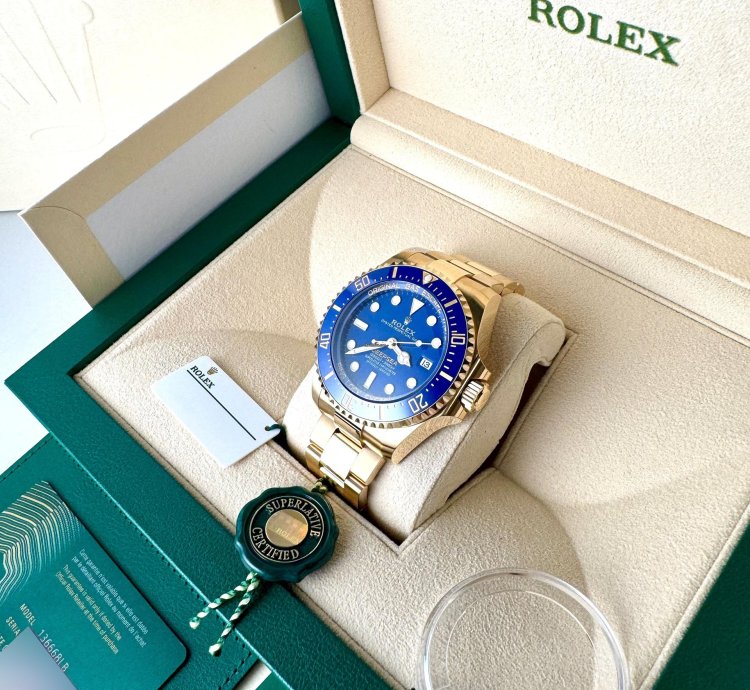 Rolex Sea-dweller Deepsea 44mm 18k Yellow Gold Blue Dial