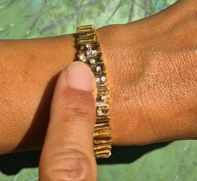 Omega Diamond-matchstick Secret Hidden Bracelet Duoplan Gilbert Albert For Ladies