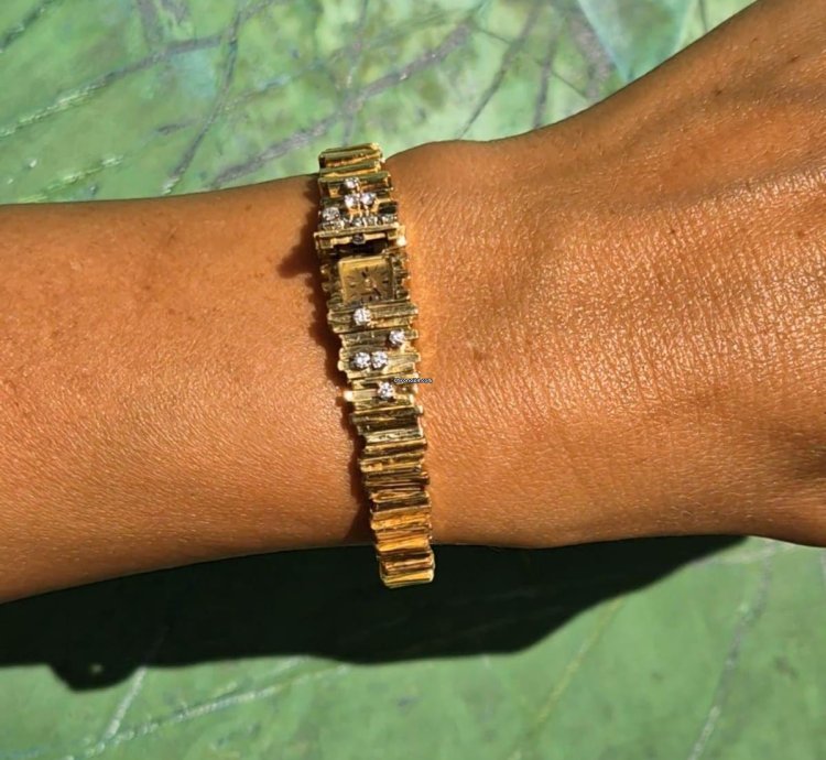 Omega Diamond-matchstick Secret Hidden Bracelet Duoplan Gilbert Albert For Ladies