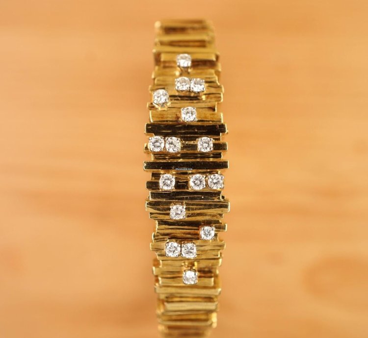 Omega Diamond-matchstick Secret Hidden Bracelet Duoplan Gilbert Albert For Ladies