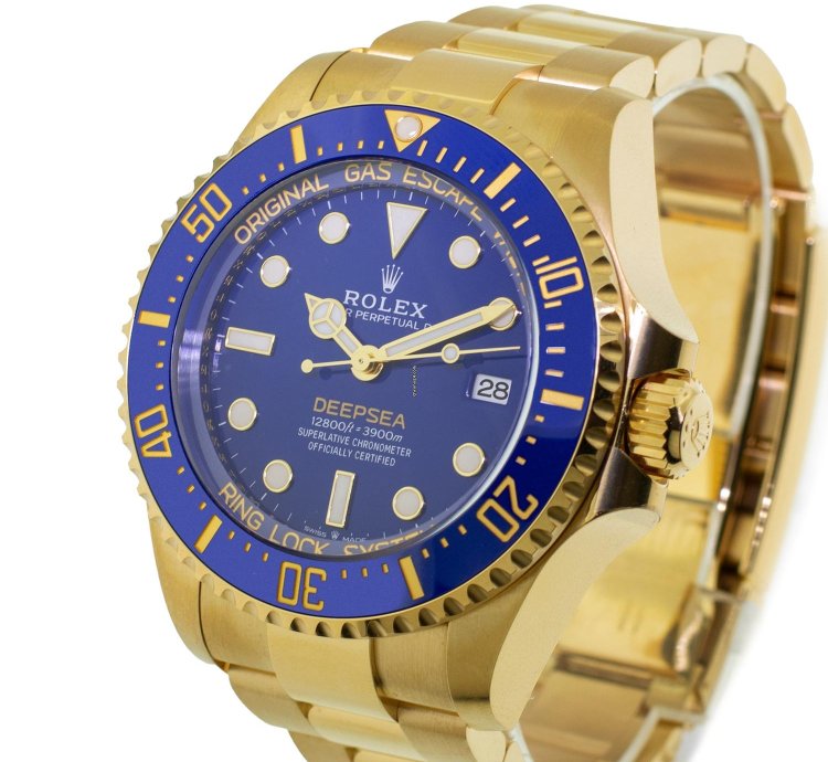 Rolex Sea-dweller Deepsea 44mm Yellow Gold Blue Dial Blue Bezel 136668lb