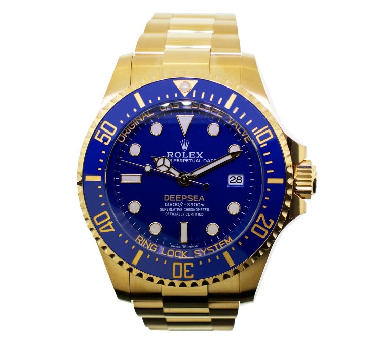 Rolex Sea-dweller Deepsea 44mm Yellow Gold Blue Dial Blue Bezel 136668lb