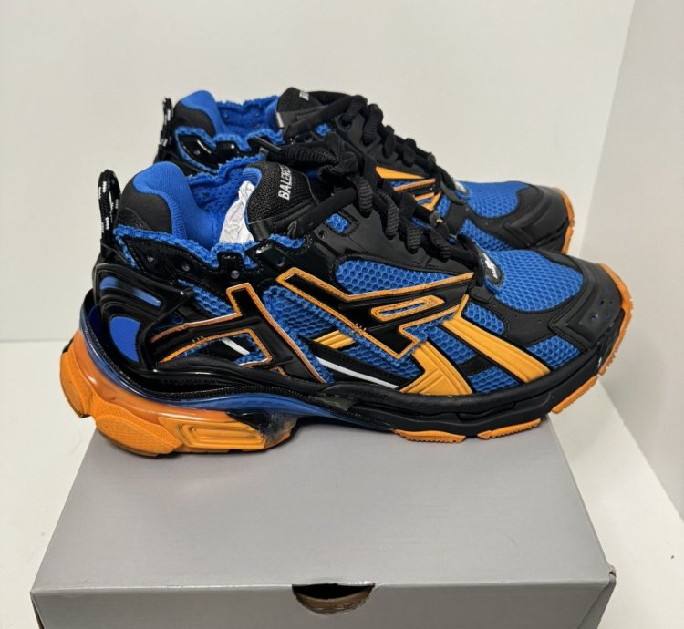 Balenciaga Men Runner Sneaker Orange Blue Sz 13 Us