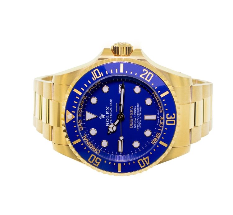 Rolex Sea-dweller Deepsea 44mm Yellow Gold Blue Dial Blue Bezel 136668lb