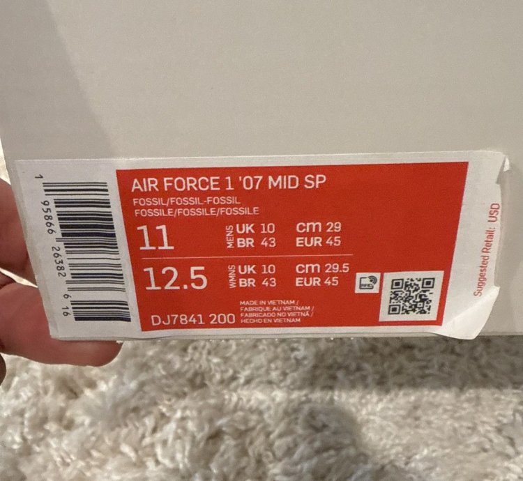 Air Force 1 07 Mid Sp Stussy Size 11 Ds