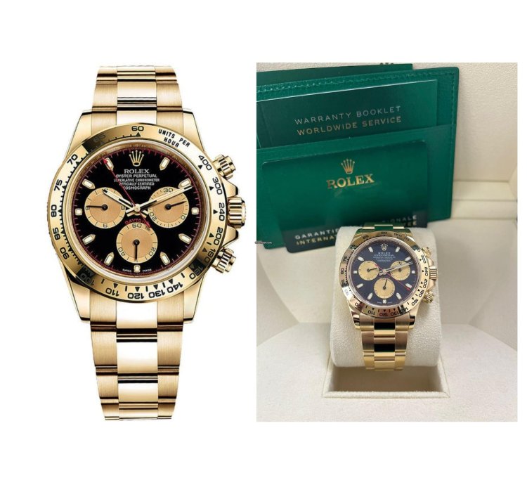 Rolex Daytona Paul Newman Yellow Gold Daytona Black Dial Yellow Subdials 116508