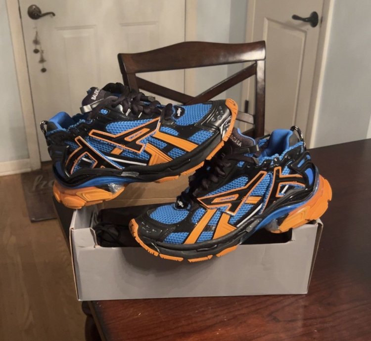 Balenciaga Runner Trainer Blue Orange Size 45 12us
