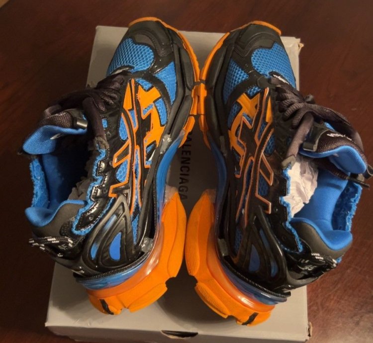 Balenciaga Runner Trainer Blue Orange Size 45 12us