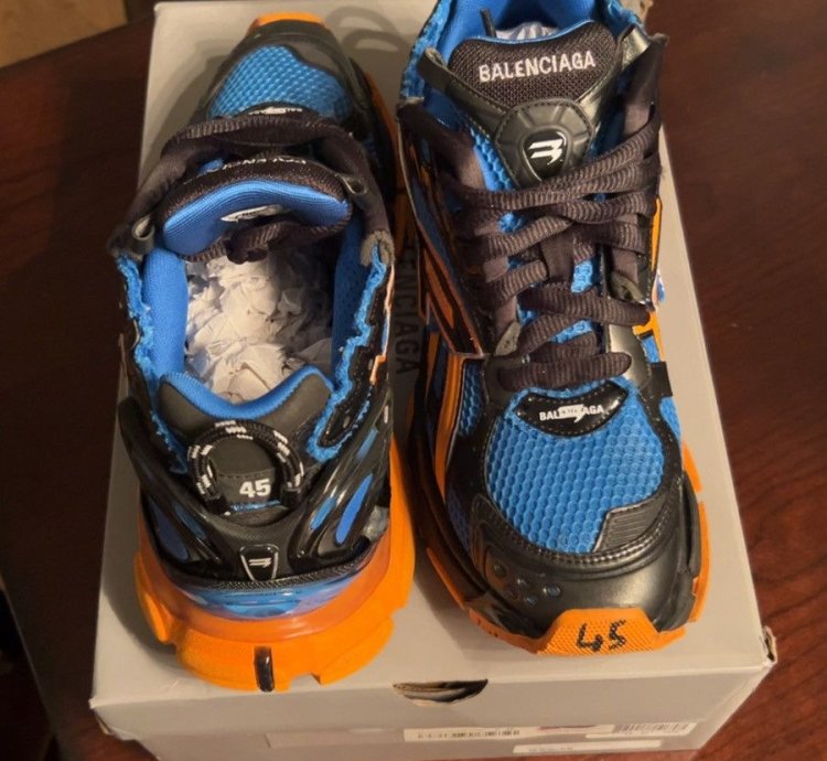Balenciaga Runner Trainer Blue Orange Size 45 12us