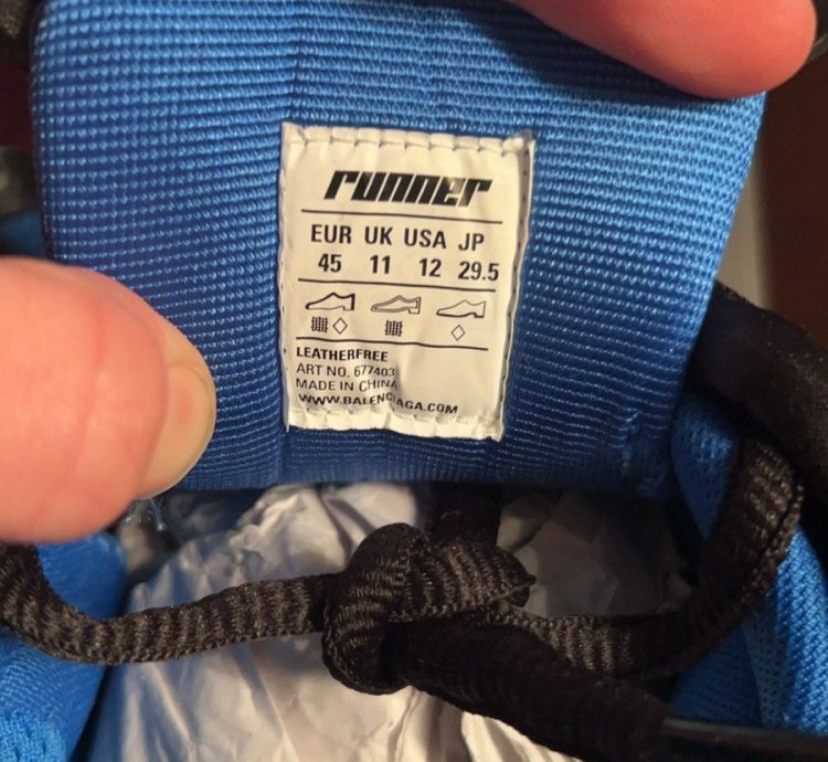 Balenciaga Runner Trainer Blue Orange Size 45 12us