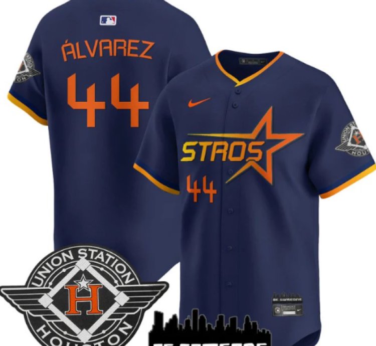 Yordan Álvarez Jersey 44 Houston Astros 2025 City Connect Vapor Premier Limited Stitched Navy