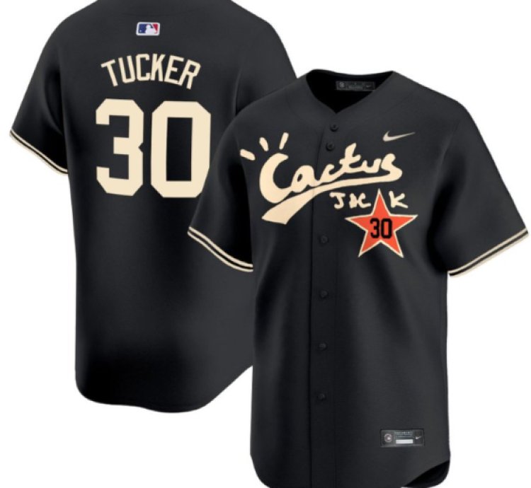 Kyle Tucker 30 Houston Astros Cactus Jack Black Jersey V2