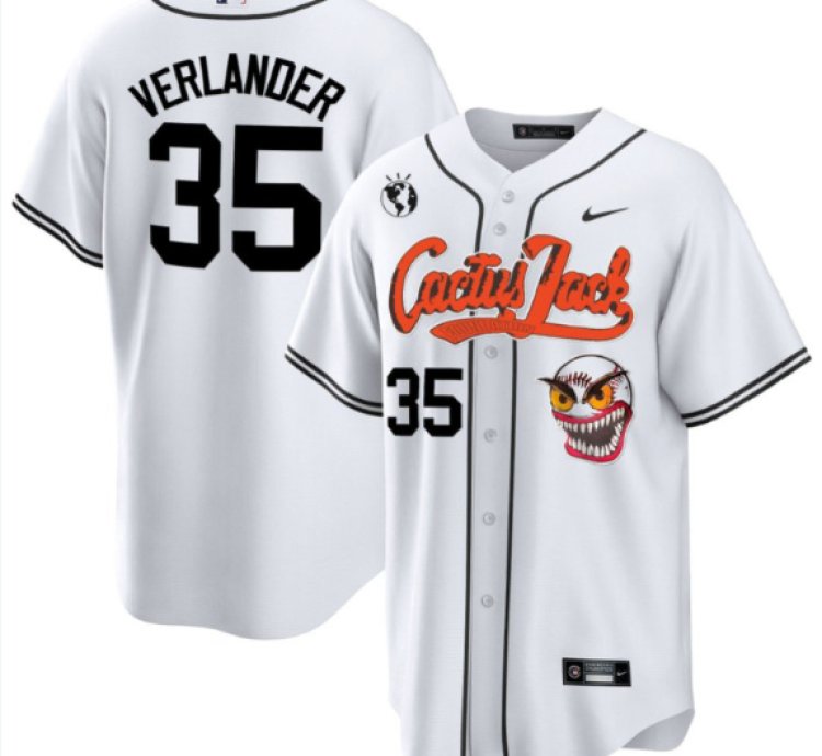 Justin Verlander 35 Houston Astros Cactus Jack White Jersey