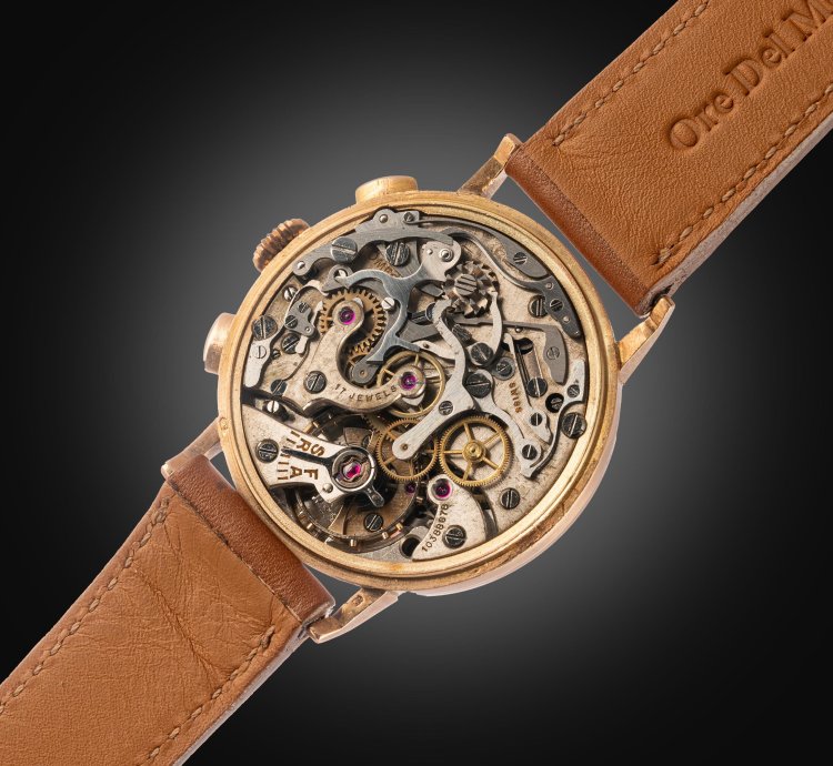 Omega Rare 1940s Chronograph 33 3 Black Glossy Radium Dia