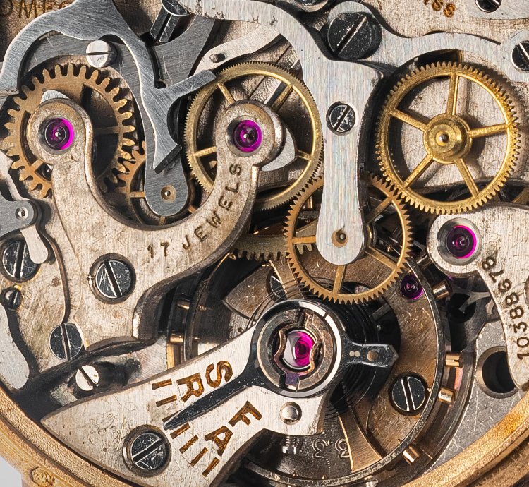 Omega Rare 1940s Chronograph 33 3 Black Glossy Radium Dia