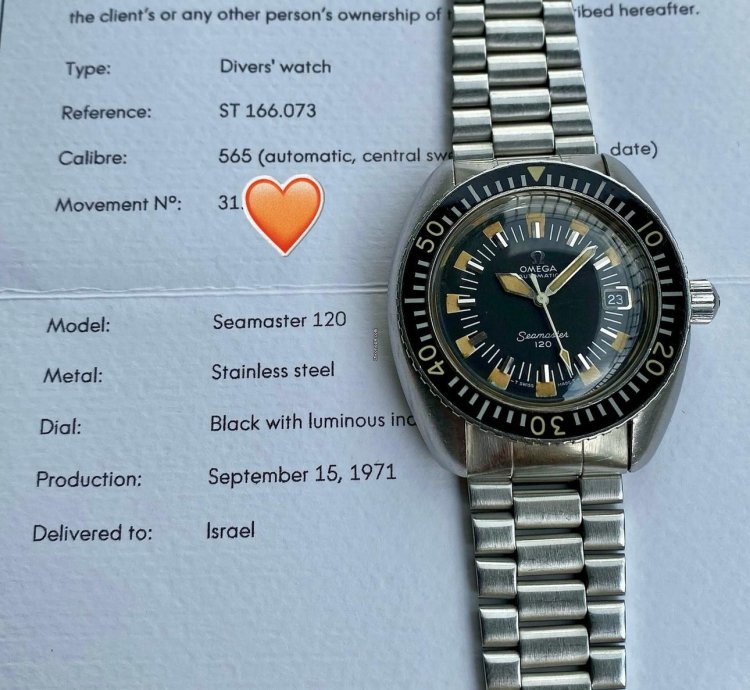 Omega Seamaster 120 Rare Deep Black Archive Certificate Extract Record